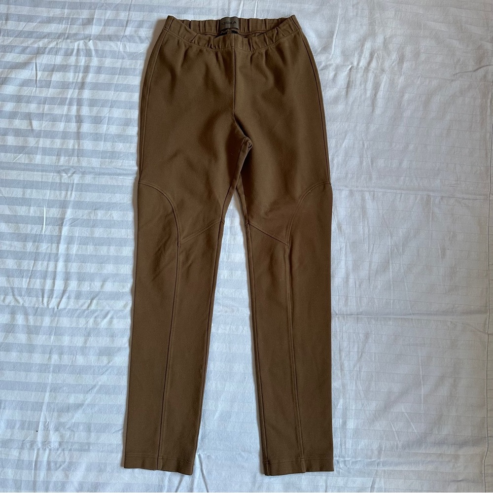 OSKA pull on straight legs pants with classic seam detailing on the leg.